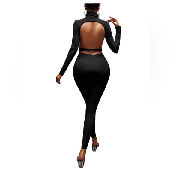 Item: SHEIN SXY solid turtleneck backless jumpsuit - Picture 2 of 2